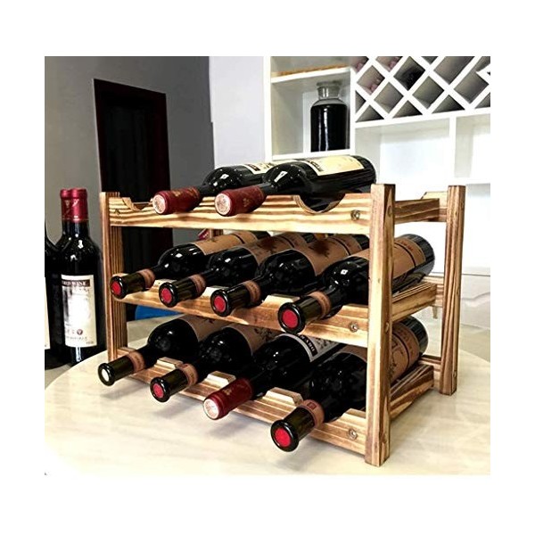 Casier à vin en Bois Massif, décoration de la Maison, casier à Bouteilles en Bois, 12 Supports en Bambou, présentoir de Resta