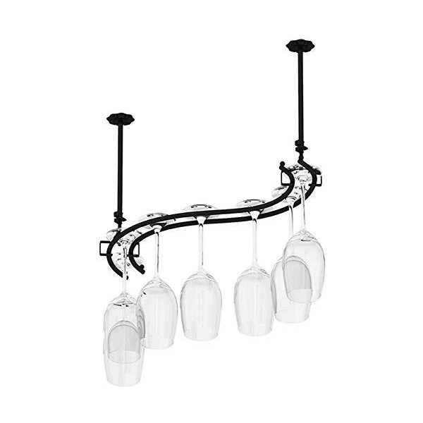 SCIAZA Casier à vin Simple et Moderne en Fer de Type S Suspendu en Hauteur réglable pour Verres à vin, Bars, Salons, hôtels, 