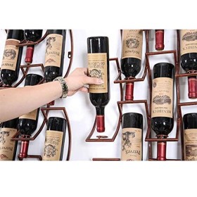 Casier à vin Accueil Support Rouge Support de Verre à Vin Restaurant Bar S, Mural en métal | Casier à Bouteilles de Vin Rétro