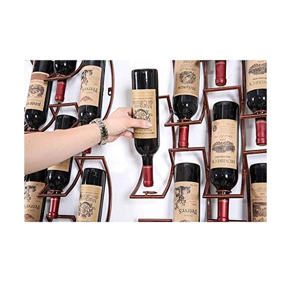 Casier à vin Accueil Support Rouge Support de Verre à Vin Restaurant Bar S, Mural en métal | Casier à Bouteilles de Vin Rétro