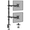 WORLDLIFT Bras de Moniteur Vertical Haut/Bas 2 écrans Double Poteau Long Horizontal Mobile Type Pince 32" Capacité de Charge 