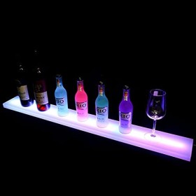 TOYOCC Support détagère daffichage de Bouteille dalcool éclairé par LED en 1 étape, étagères de Bouteilles éclairées pour 