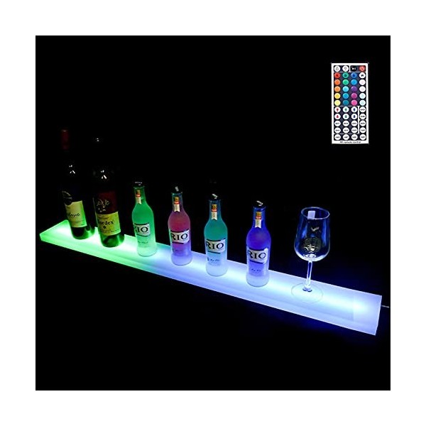 TOYOCC Présentoir de Bouteilles dalcool éclairé par LED, étagère de Bouteilles éclairée à 1 Niveau, étagères déclairage de 