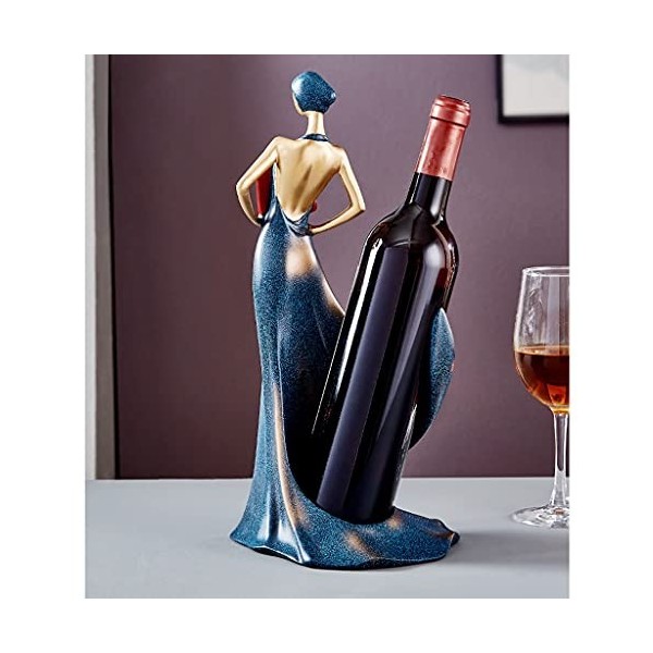 Porte-bouteille de vin Casier à vin à bouteille unique, support de stockage de champagne de bureau en résine de sculpture de 