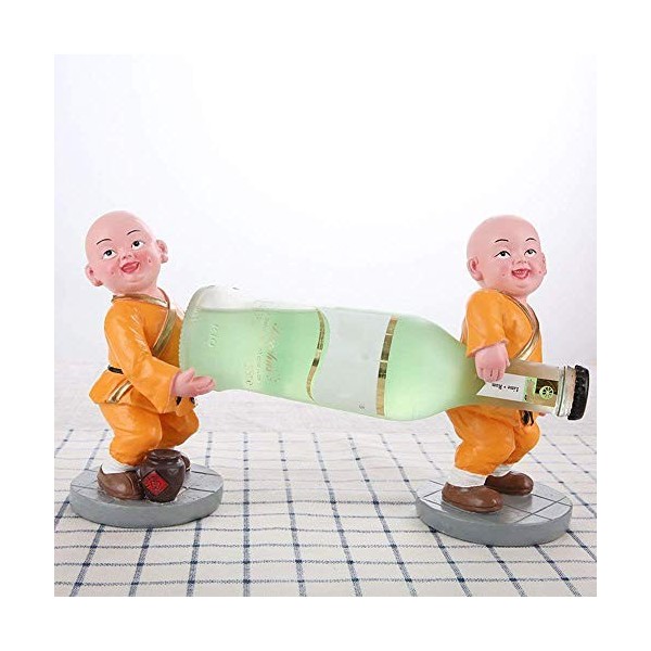 Casier À Vin Accueil Support Rouge Support De Verre À Vin Bar S,Résine Dessin Animé Moine Créatif Armoire À Vin Décoration Sa