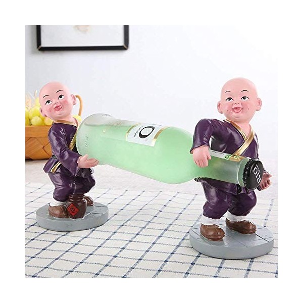 Casier À Vin Accueil Support Rouge Support De Verre À Vin Bar S,Résine Dessin Animé Moine Créatif Armoire À Vin Décoration Sa