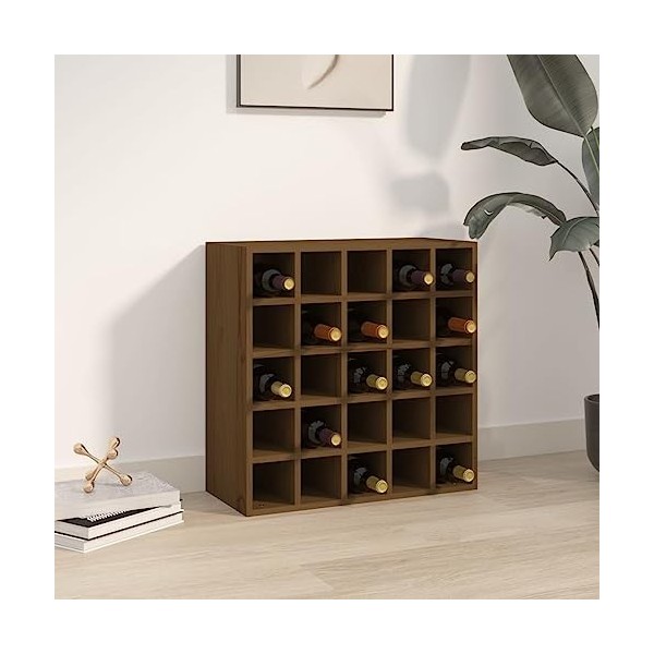 FAMIROSA Armoire à vin Marron Miel 56x25x56 cm Bois de pin Massif 10.9KG 