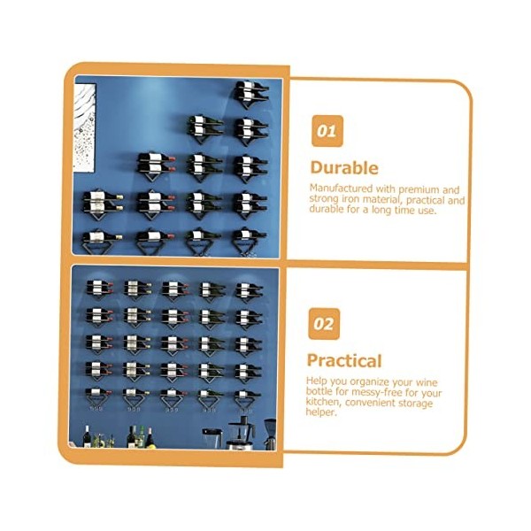 Ciieeo 4 Pièces présentoir à vin Suspendu comptoir de casier à vin décor Titulaire dalcool casier à vin résistant casier à v