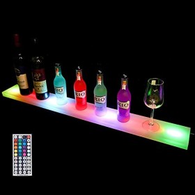 Présentoir De Bouteille De Vin Étagère À Liqueur Éclairée par LED Et Affichage De Bouteille, 1 Niveau 20 Couleurs Éclairage D