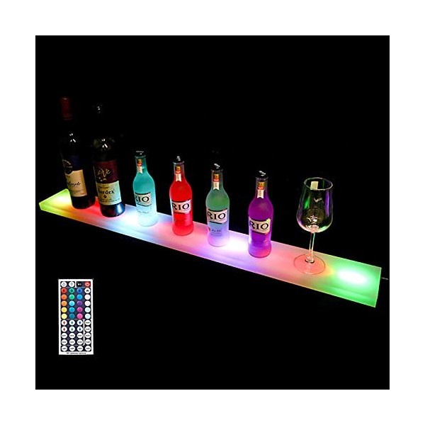 Présentoir De Bouteille De Vin Étagère À Liqueur Éclairée par LED Et Affichage De Bouteille, 1 Niveau 20 Couleurs Éclairage D