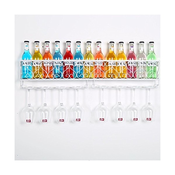 ANSNOW Porte-Verre À Vin Mural Vintage, Casier À Vin de Décoration Murale, Porte-Gobelet À Vin À LEnvers Pour La Cuisine de 