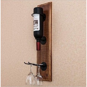 ELEdvb Casier à vin, Art du Fer rétro Style européen Refroidisseur de vin en Bois Massif Suspension Murale Casier à vin Mural