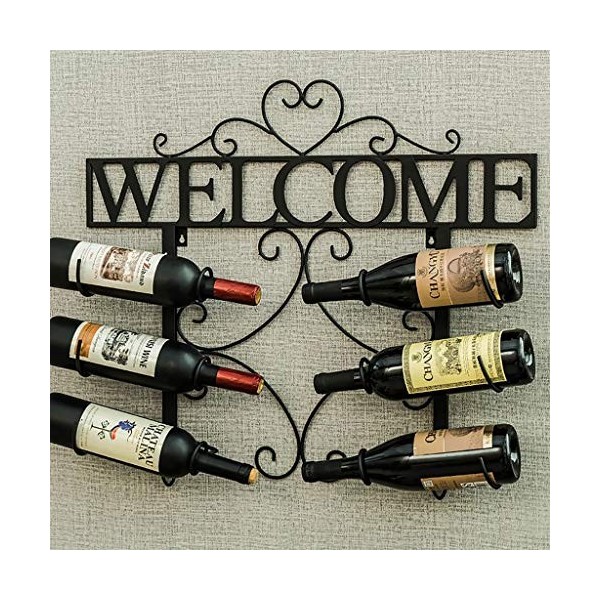 ELEdvb Casier à vin, casier à Bouteilles, Support Mural en Fer, Style européen rétro, Bar, Ensemble de vin, casier à vin Cou