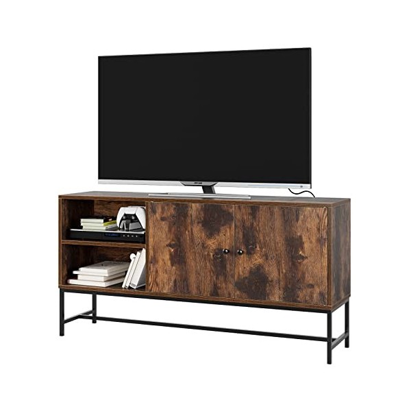 FirFurd Meuble TV pour Television Support Télé Meuble TV 120 cm Industriel Meuble Bas avec 2 Portes pour Salon Chambre en Boi