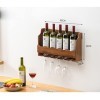 Support de Verre à vin Mural – Présentoir à vin Suspendu, casier à vin Mural en Bois, casier à Bouteilles de vin Multifonctio