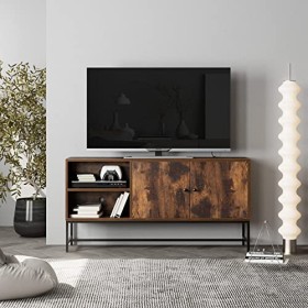 FirFurd Meuble TV pour Television Support Télé Meuble TV 120 cm Industriel Meuble Bas avec 2 Portes pour Salon Chambre en Boi