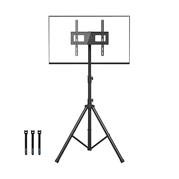 BONTEC Support TV Trépied pour Écrans Plasma/LCD/LED Plats et Incurvés de 32-60 Pouces jusquà 45 kg, Support Télévision de S