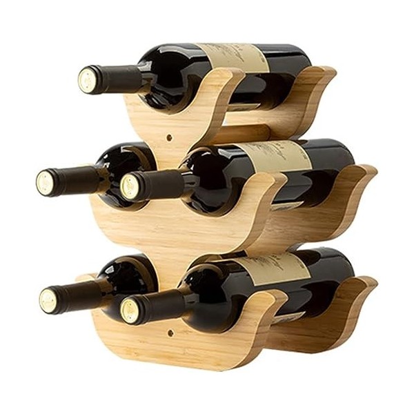 SUuim Casier à vin, casier à vin en Bois de Bambou de comptoir, casier à vin Multi-Bouteilles, casier à Bouteilles de vin, po