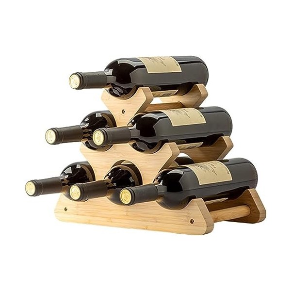 SUuim Casier à vin, casier à vin en Bois de Bambou de comptoir, casier à vin Multi-Bouteilles, casier à Bouteilles de vin, po