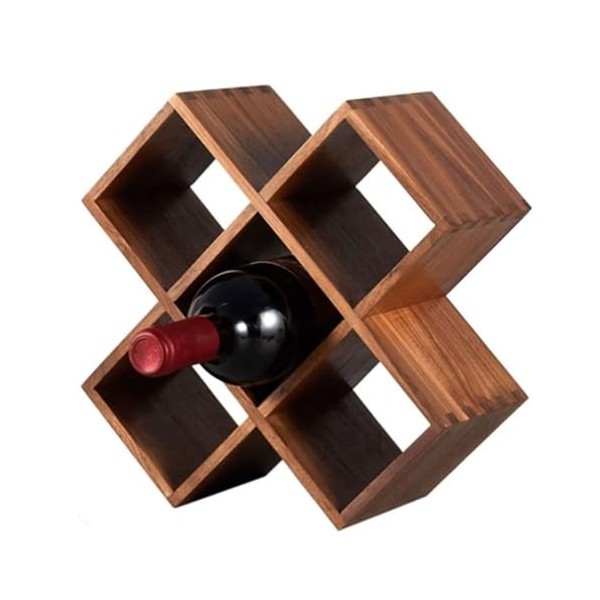 Casier à vin en Bambou Casier à vin en Bois de Noyer, Support de Bouteille de vin, comptoir de Stockage du vin, étagère de Ra
