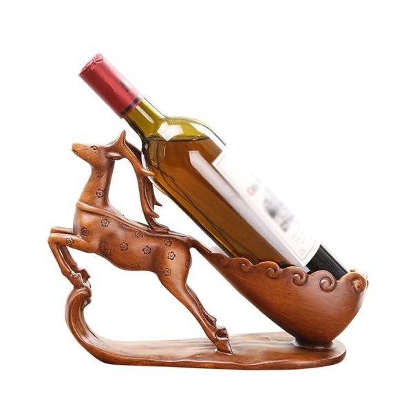 DESONIX Casier à vin créatif en Forme de cerf, Support de Bouteille de vin en résine, présentoirs rétro, Porte-Bouteilles en 