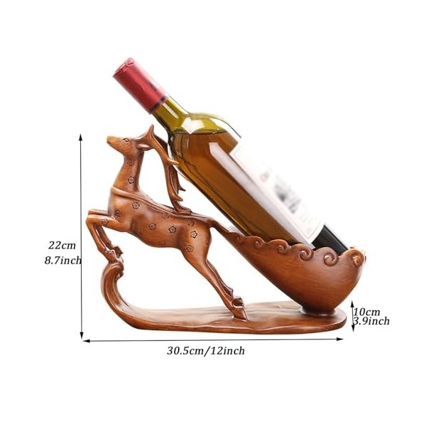 DESONIX Casier à vin créatif en Forme de cerf, Support de Bouteille de vin en résine, présentoirs rétro, Porte-Bouteilles en 