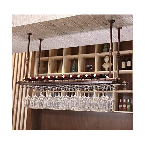 Casier à Vin, Casiers À Vin,Casier À Vin De Plafond Hauteur Réglable Porte-Bouteille De Vin Fixé Au Mur Porte-Verre À Vin en 