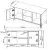 [en.casa] Meuble TV Design à 2 Portes pour Salon Bureau Commode avec 2 Compartiments de Rangement Capacité de Charge 20 kg Ac