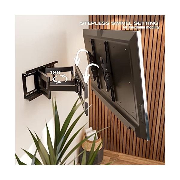 RICOO Support TV Mural 40-75" R06 Pouces 102-191cm Orientable et Inclinable Fix ation Murale télévision Bras articulé pour 