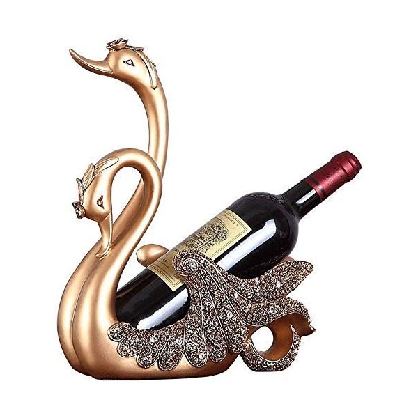 Sculpture créative en résine dorée, casier à vin de Cygne, Faite à la Main, Statue Abstraite, pour la Maison, Le Salon, larm