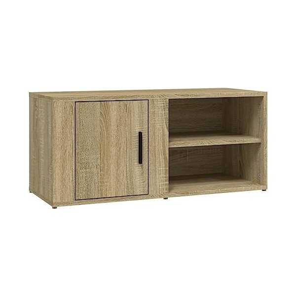 Higsose Meubles TV Chêne Sonoma 80x31,5x36 cm Bois dingénierie Design Tendance Armoire Multimédia Grand Espace de Rangement 