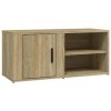 Higsose Meubles TV Chêne Sonoma 80x31,5x36 cm Bois dingénierie Design Tendance Armoire Multimédia Grand Espace de Rangement 