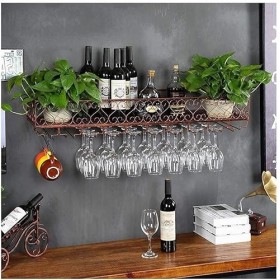 Casier à vin mural, cadre en fer pour restaurant suspendu, porte-verre à vin européen, porte-gobelet suspendu, plancher de po