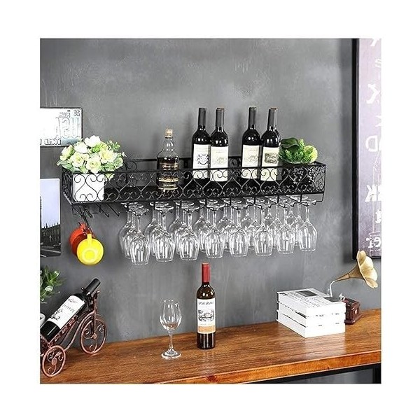 Casier à vin mural, cadre en fer pour restaurant suspendu, porte-verre à vin européen, porte-gobelet suspendu, plancher de po