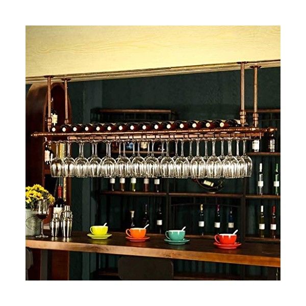 ANSNOW Étagère de Décoration de Plafond de Casier À Vin de Support de Verre À Vin Suspendu de Style Européen de Fer Pour Des 