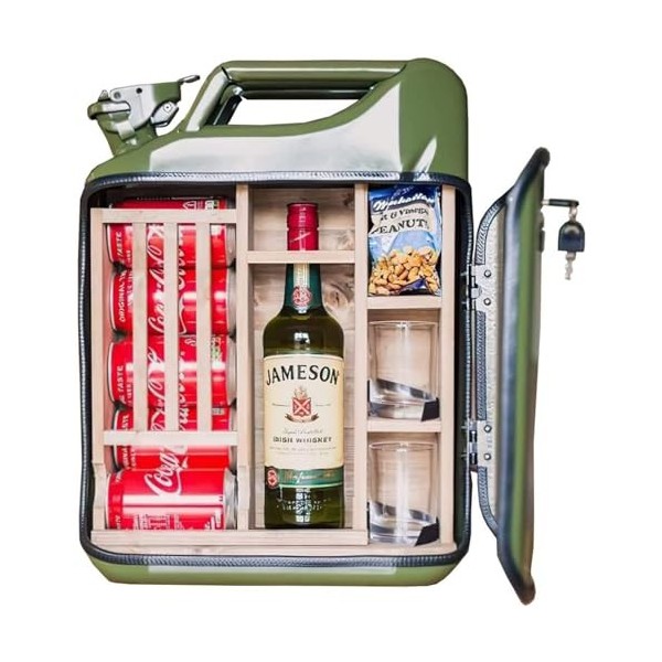 BETTLUCK Mini Bar Jerry Can, Ensemble De Pots Darmoire De Mini Bar, Bar De Canette De Gaz Darmoire, Bar De Réservoir De Gaz