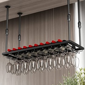 TZUFA Casier à vin Suspendu, étagère à vin Industrielle réglable, Porte-Bouteille de vin en métal, pour Bars, Restaurants, Cu