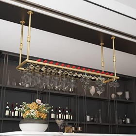 TZUFA Casier à vin suspendu Porte-verre à vin, décoration de plafond casier à verre à vin étagère à vin en fer en métal pour 