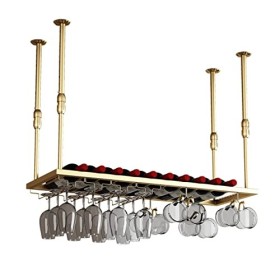 TZUFA Casier à vin Casiers à vin de Plafond, Support de Verres de Porte-Bouteille de vin en métal Vintage, Support de Stockag