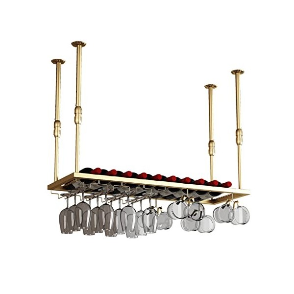 TZUFA Casier à vin Casiers à vin de Plafond, Support de Verres de Porte-Bouteille de vin en métal Vintage, Support de Stockag