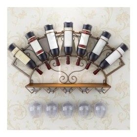 UNbit Casier à vin Mural Étagère à vin Casier à vin Mural en métal pour 7 Bouteilles avec étagères, casier à vin Industriel e