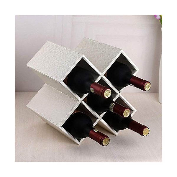 ZITTRO Casier à vin Accueil Support Rouge Support à Verre à Vin Bar S, Bois Massif + Cuir Créatif Armoire à Vin Décoration Sa