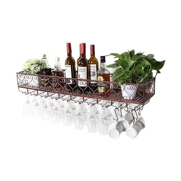 SOYDAN Casier À Vin À Étagère Flottante | Rack de Mur en Métal en Fer. Rack de Vins de Stockage | Bouteille de Vin Suspendue 