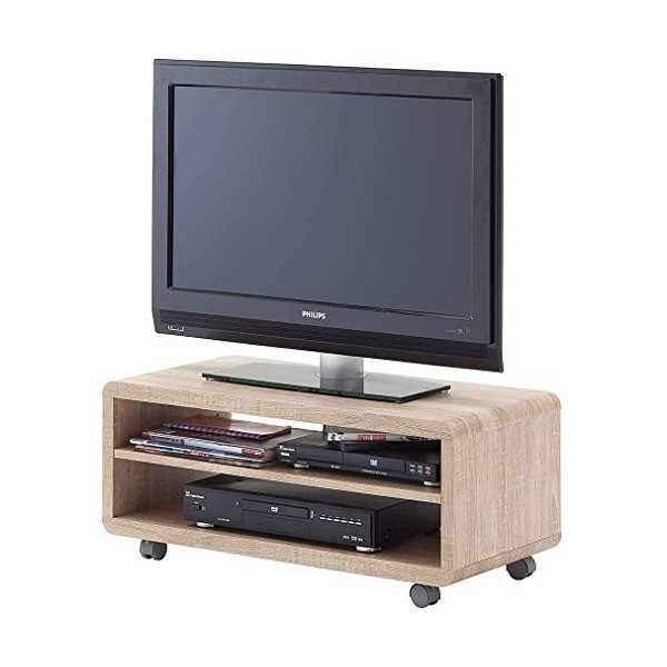 Robas Lund Meuble TV/Meuble Média JEFF 7, MDF, environ 79 x 35 x 39 cm, Imitation Chêne brut