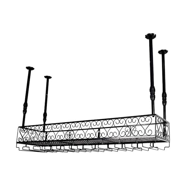 Casier À Vin Suspendu Casier À Vin Mural Casier à vin Maison/Bar rétro en métal avec Support en Verre gobelet Porte-Bouteille