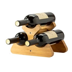 AARONG Casier à vin autoportant Casier à vin Mural, casier à vin en Bois de Bambou, casier à vin Multi-Bouteilles, casier à B