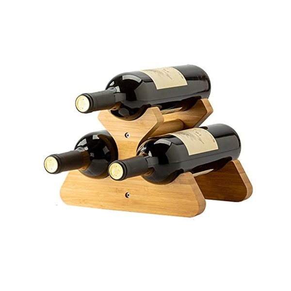 AARONG Casier à vin autoportant Casier à vin Mural, casier à vin en Bois de Bambou, casier à vin Multi-Bouteilles, casier à B