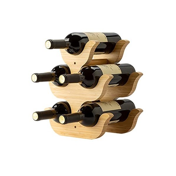 AARONG Casier à vin autoportant Casier à vin Mural, casier à vin en Bois de Bambou, casier à vin Multi-Bouteilles, casier à B