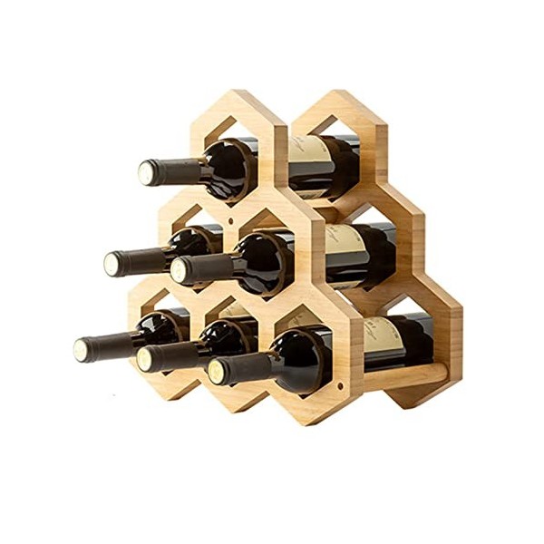 AARONG Casier à vin autoportant Casier à vin Mural, casier à vin en Bois de Bambou, casier à vin Multi-Bouteilles, casier à B