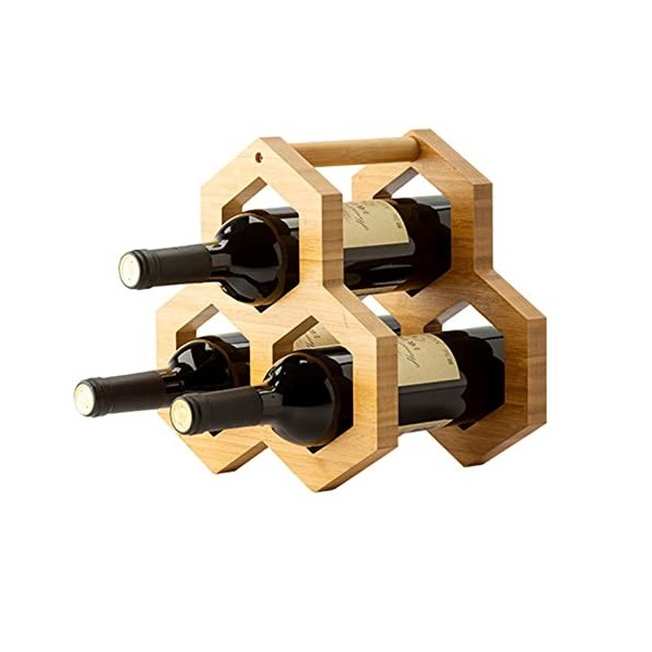 AARONG Casier à vin autoportant Casier à vin Mural, casier à vin en Bois de Bambou, casier à vin Multi-Bouteilles, casier à B